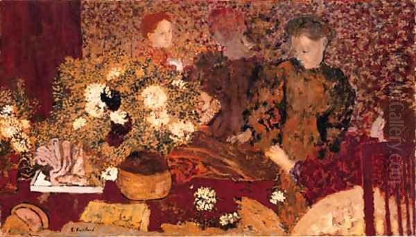 Conversation (Le pot de grs) Oil Painting by Jean-Edouard Vuillard