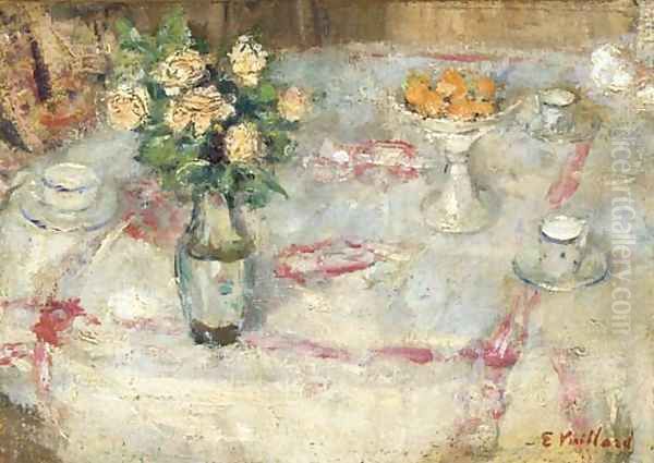 Table dressee Oil Painting by Jean-Edouard Vuillard