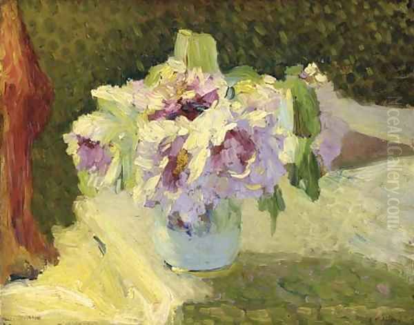 Vase de fleurs Oil Painting by Jean-Edouard Vuillard