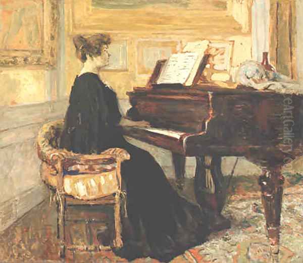 Mme Arthur Fontaine Au Piano Oil Painting by Jean-Edouard Vuillard