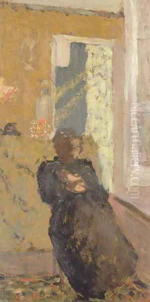 Dame en noir assise Oil Painting by Jean-Edouard Vuillard