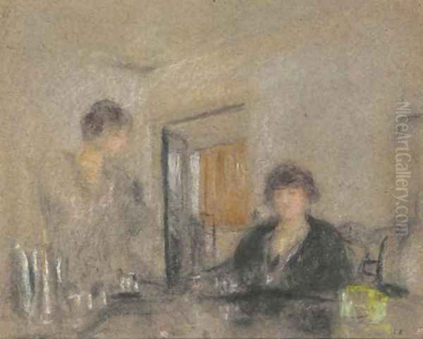 L'heure du the 2 Oil Painting by Jean-Edouard Vuillard