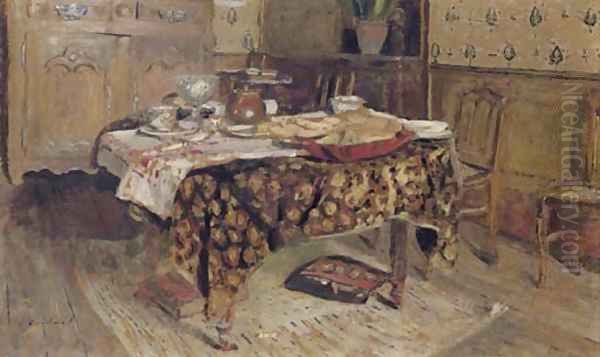 La table mise, rue Truffaut Oil Painting by Jean-Edouard Vuillard