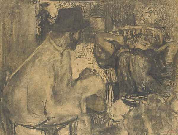 L'heure du the Oil Painting by Jean-Edouard Vuillard