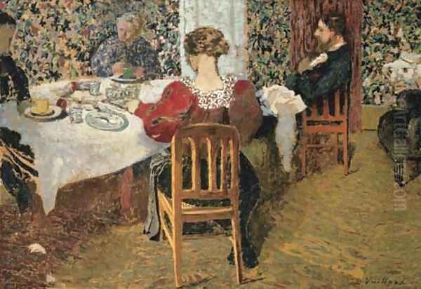 La table, la fin du dejeuner chez Madame Vuillard Oil Painting by Jean-Edouard Vuillard