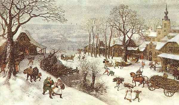 Winter 1586 Oil Painting by Lucas Van Valkenborch