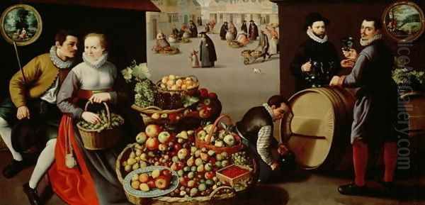 Fruit Market Oil Painting by Lucas Van Valkenborch