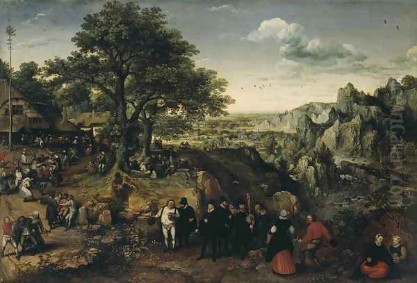 Landscape with a Rural Festival Oil Painting by Lucas Van Valkenborch