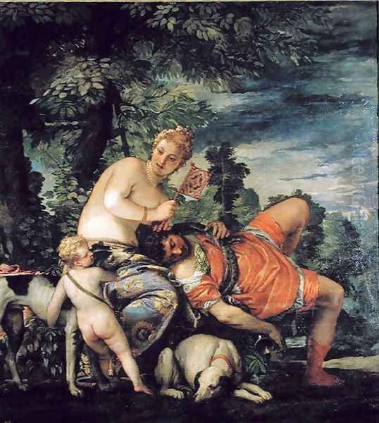 Venus and Adonis, 1580 Oil Painting by Paolo Veronese (Caliari)