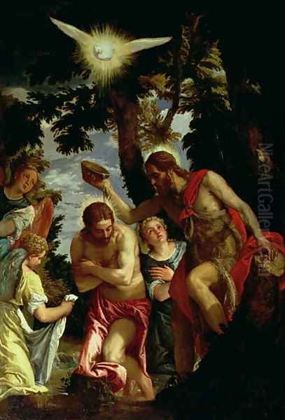 The Baptism of Christ Oil Painting by Paolo Veronese (Caliari)