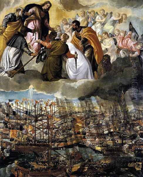 Battle of Lepanto c. 1572 Oil Painting by Paolo Veronese (Caliari)