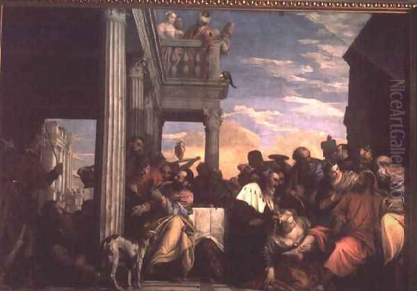 Christ at Dinner in the House of Simon the Pharisee Oil Painting by Paolo Veronese (Caliari)