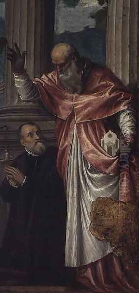 St. Jerome and a Donor Oil Painting by Paolo Veronese (Caliari)