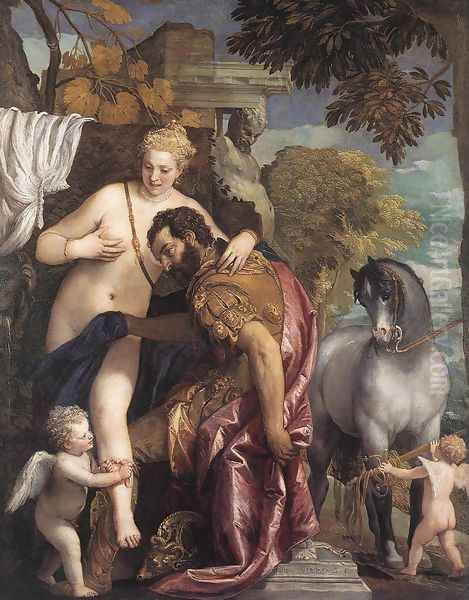 Mars and Venus (Marte e Venere incatenati da Amore) Oil Painting by Paolo Veronese (Caliari)