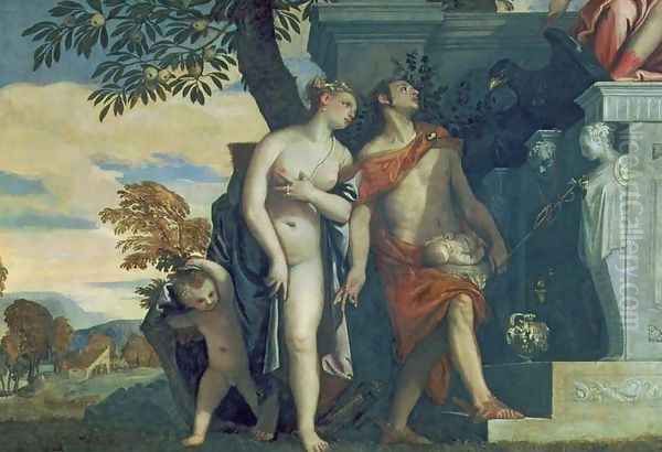 Venus and Mercury presenting her son Anteros to Jupiter Oil Painting by Paolo Veronese (Caliari)