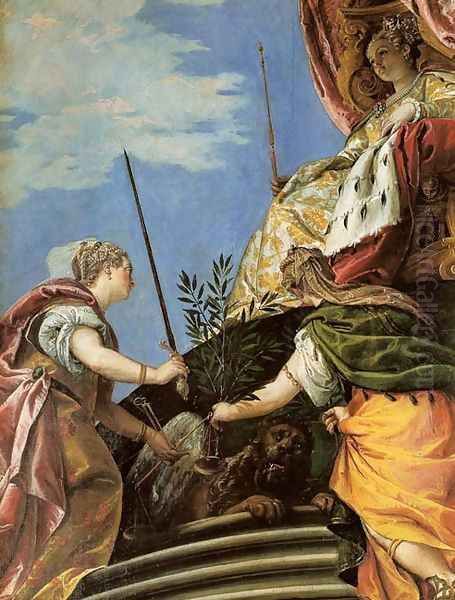 Venice Enthroned Between Justice and Peace Oil Painting by Paolo Veronese (Caliari)