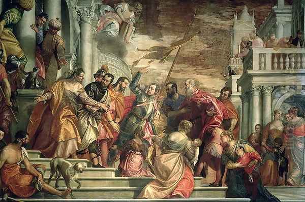 St. Sebastian Inciting Marcellus and Marcellinus who are Being Led to Martyrdom, 1558 Oil Painting by Paolo Veronese (Caliari)