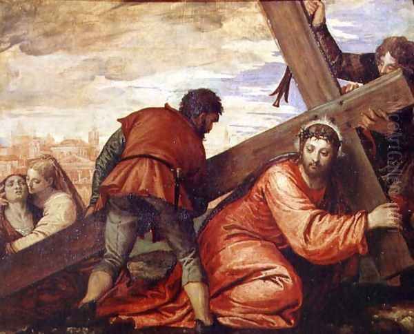 Christ Sinking under the Weight of the Cross Oil Painting by Paolo Veronese (Caliari)