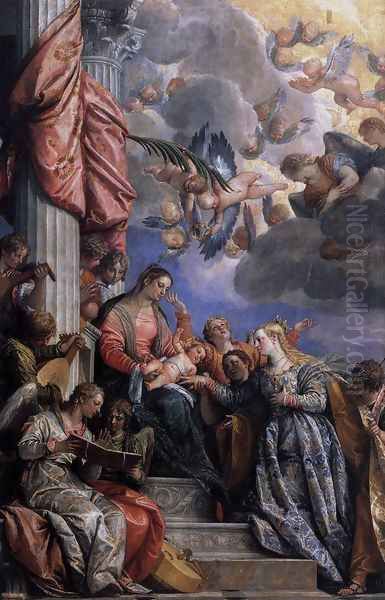 Mystical Marriage of St Catherine c. 1575 Oil Painting by Paolo Veronese (Caliari)