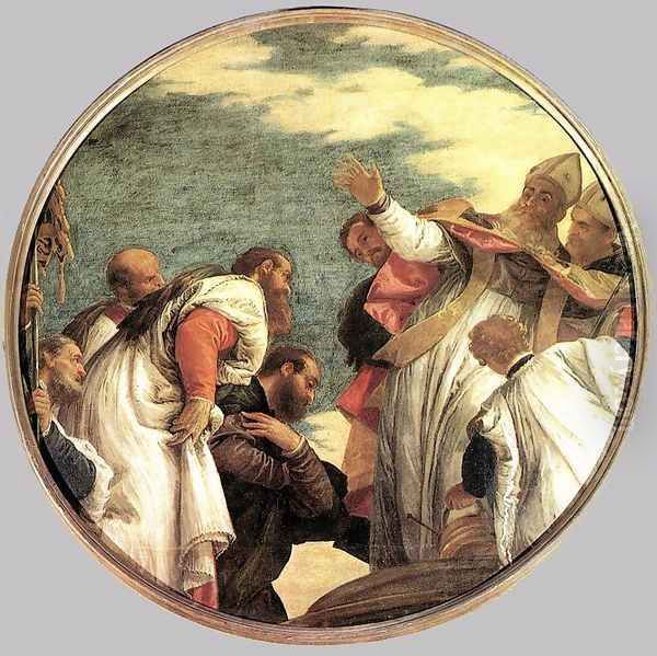 The People of Myra Welcoming St. Nicholas c. 1582 Oil Painting by Paolo Veronese (Caliari)