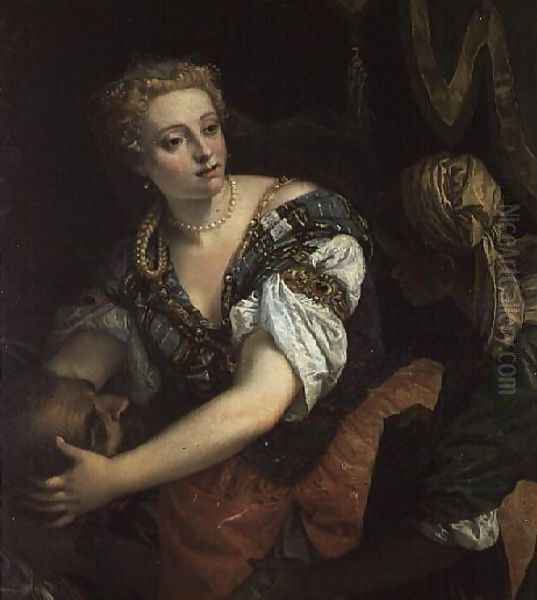 Judith with the head of Holofernes, 1582 Oil Painting by Paolo Veronese (Caliari)