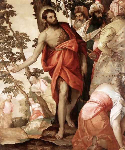 St John the Baptist Preaching c. 1562 Oil Painting by Paolo Veronese (Caliari)