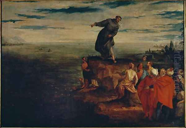 St. Anthony Preaching to the Fish, c.1580 Oil Painting by Paolo Veronese (Caliari)