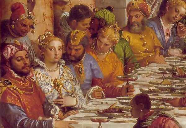 The Marriage at Cana (detail-1) 1563 Oil Painting by Paolo Veronese (Caliari)