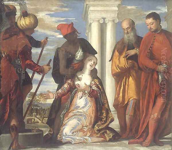 The Martyrdom of St. Justine c. 1573 Oil Painting by Paolo Veronese (Caliari)