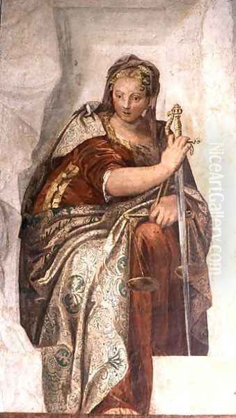 Justice, from the walls of the sacristy Oil Painting by Paolo Veronese (Caliari)