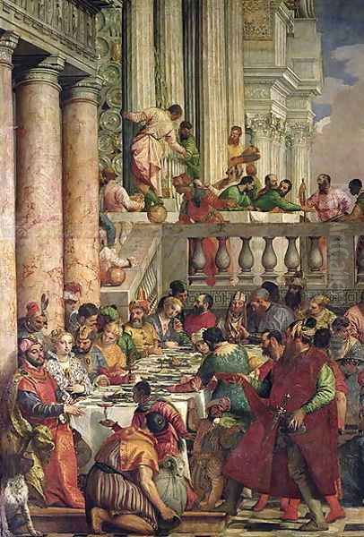 The Marriage Feast at Cana, detail of the left hand side, c.1562 Oil Painting by Paolo Veronese (Caliari)