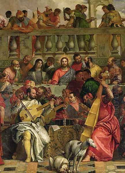 The Marriage Feast at Cana, detail of Christ and musicians, c.1562 Oil Painting by Paolo Veronese (Caliari)