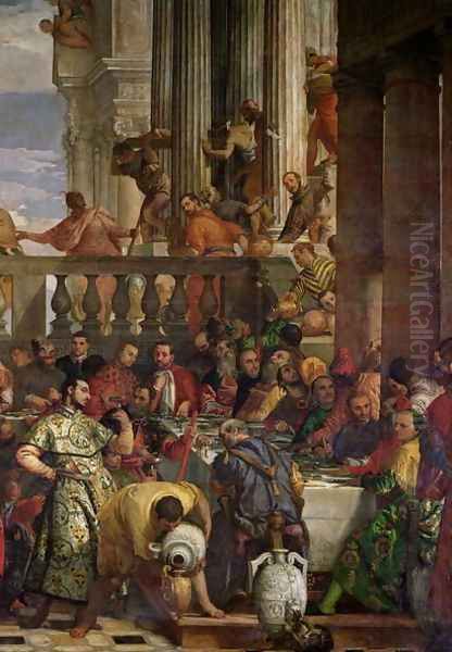 The Marriage Feast at Cana, detail of the right hand side, c.1562 Oil Painting by Paolo Veronese (Caliari)