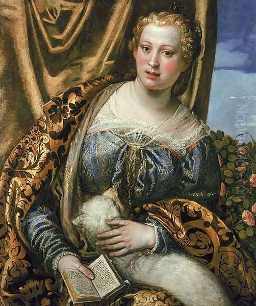 Lady or St. Agnes Oil Painting by Paolo Veronese (Caliari)