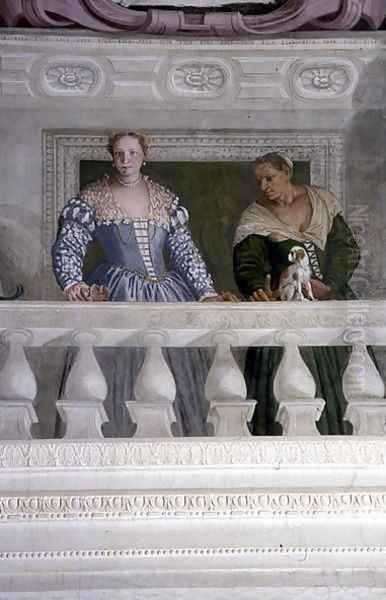 Members of the Barbaro Household, from the Sala di Olimpo, c.1561 Oil Painting by Paolo Veronese (Caliari)