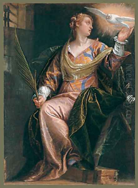 Saint Catherine of Alexandria in Prison ca 1580 Oil Painting by Paolo Veronese (Caliari)