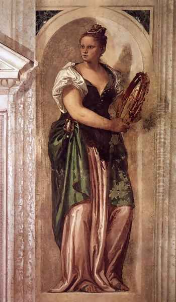 Muse with Tambourine Oil Painting by Paolo Veronese (Caliari)