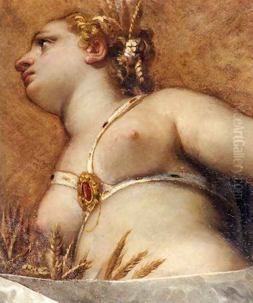 Venice, Hercules, and Ceres (detail) Oil Painting by Paolo Veronese (Caliari)