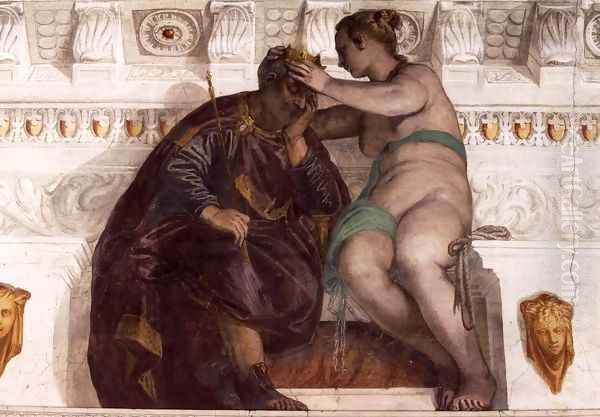 Chance Crowning a Sleeping Man Oil Painting by Paolo Veronese (Caliari)