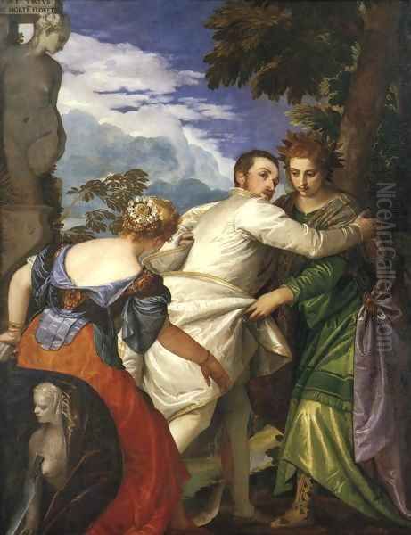 Allegory of Virtue and Vice 1580 Oil Painting by Paolo Veronese (Caliari)