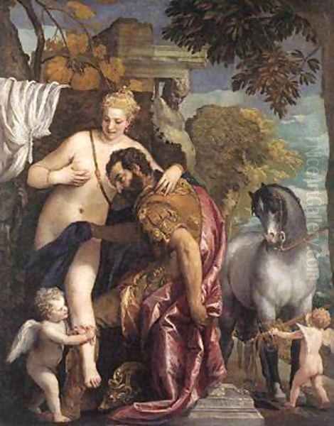 Mars And Enus United By Love 1570 Oil Painting by Paolo Veronese (Caliari)