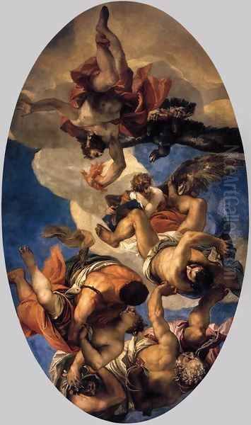 Jupiter Hurling Thunderbolts at the Vices Oil Painting by Paolo Veronese (Caliari)