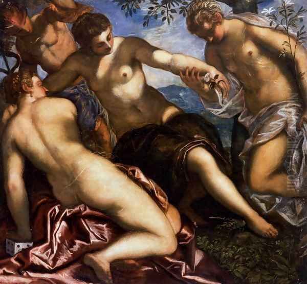 Mercury and the Graces Oil Painting by Paolo Veronese (Caliari)