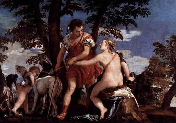 Venus and Adonis Oil Painting by Paolo Veronese (Caliari)