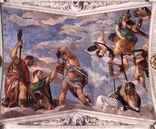 Bacchus, Vertumnus and Saturn Oil Painting by Paolo Veronese (Caliari)