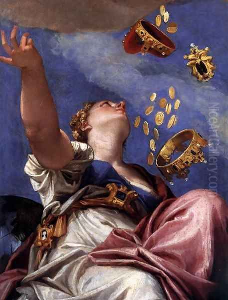 Juno Showering Gifts on Venetia (detail) Oil Painting by Paolo Veronese (Caliari)