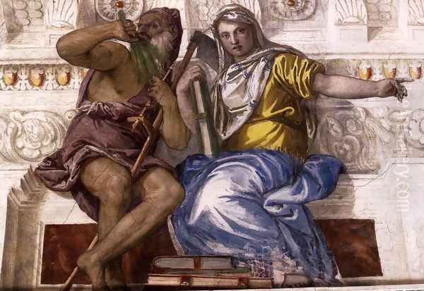 Saturn (Time) and Historia Oil Painting by Paolo Veronese (Caliari)