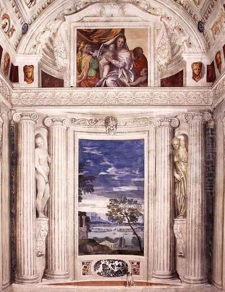 End wall of the Stanza del Cane Oil Painting by Paolo Veronese (Caliari)