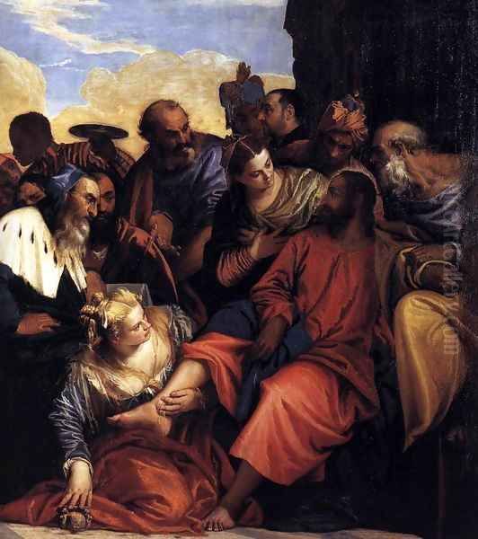 Feast in the House of Simon (detail) 2 Oil Painting by Paolo Veronese (Caliari)