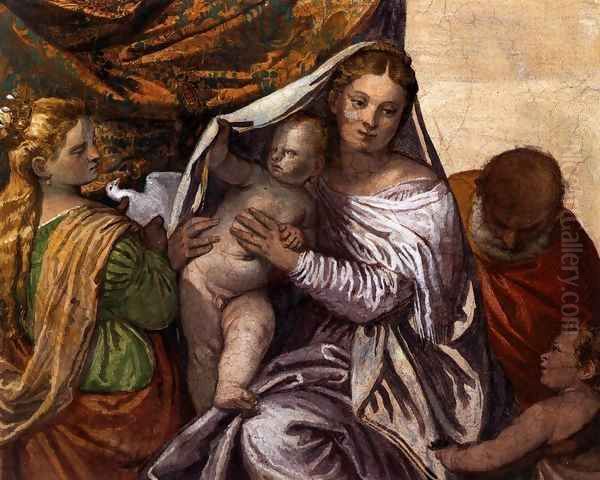 Holy Family with St Catherine and the Infant St John Oil Painting by Paolo Veronese (Caliari)